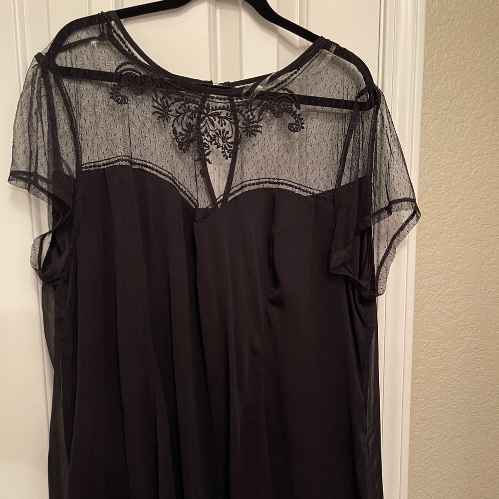 Black lace shoulder dress